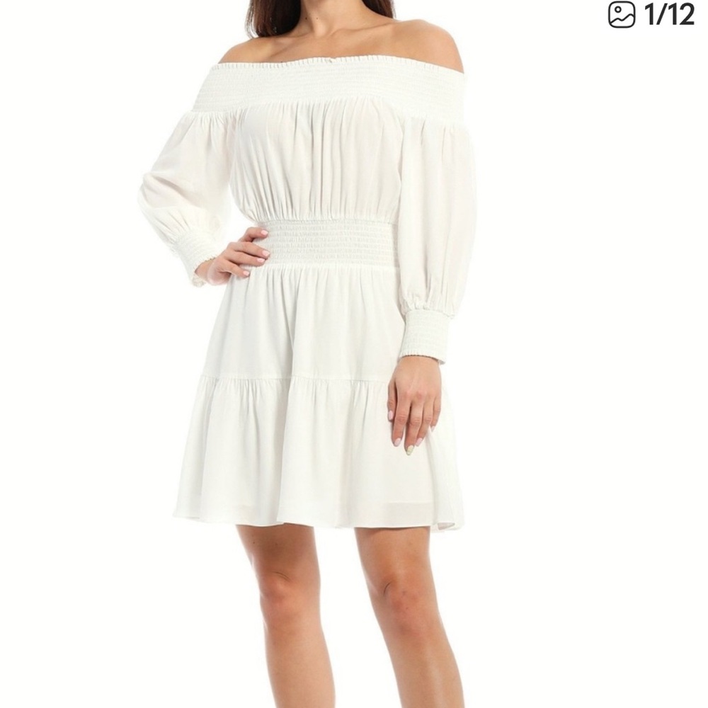 Gianni Bini Off-Shoulder White Mini Dress